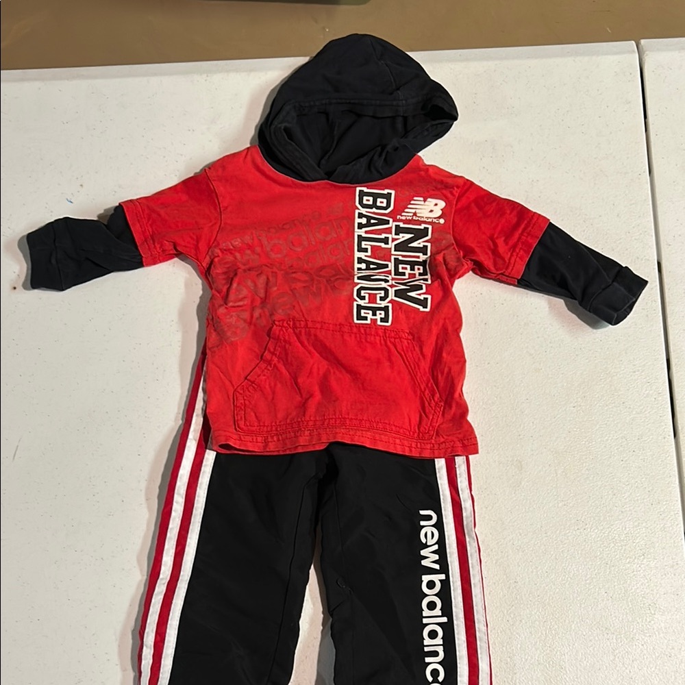 New Balance Red and Black Kids Outfit
